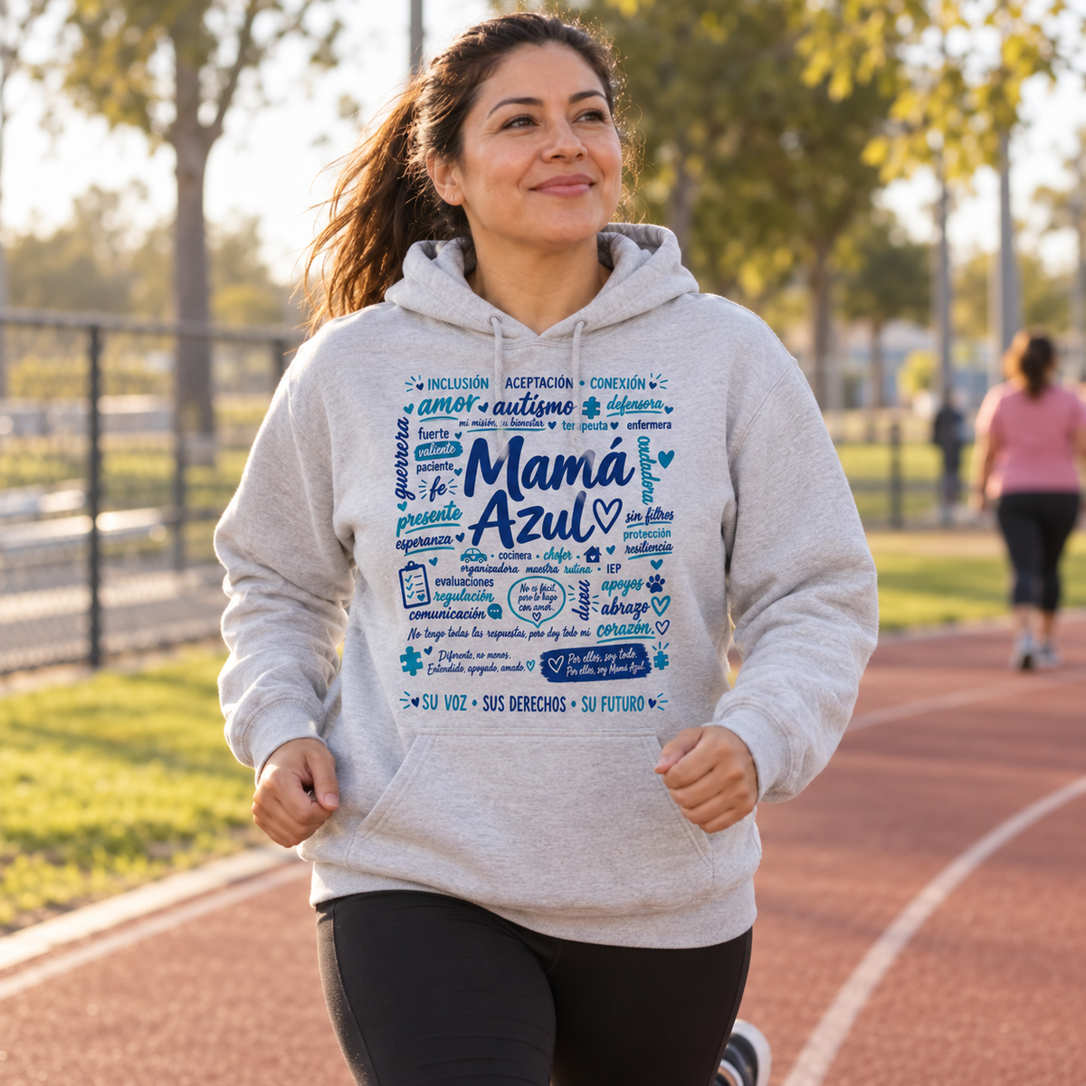 Hoodie Mamá Azul – Amor, fuerza y defensa