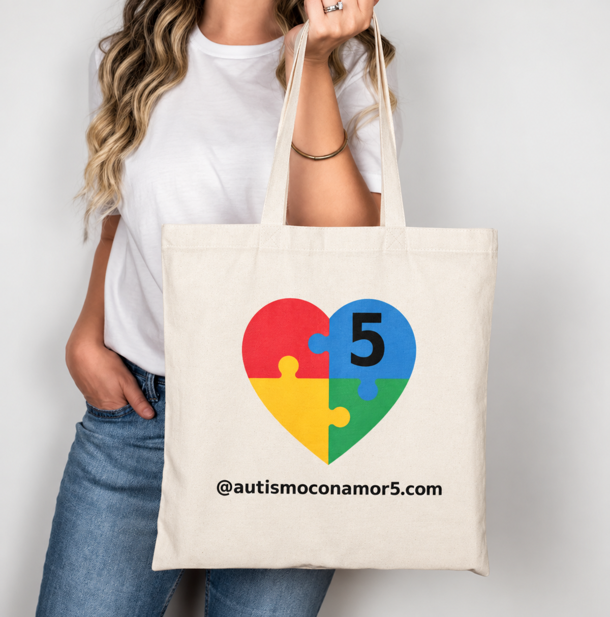 Bolsa Tote de Algodón Autismo con Amor 5