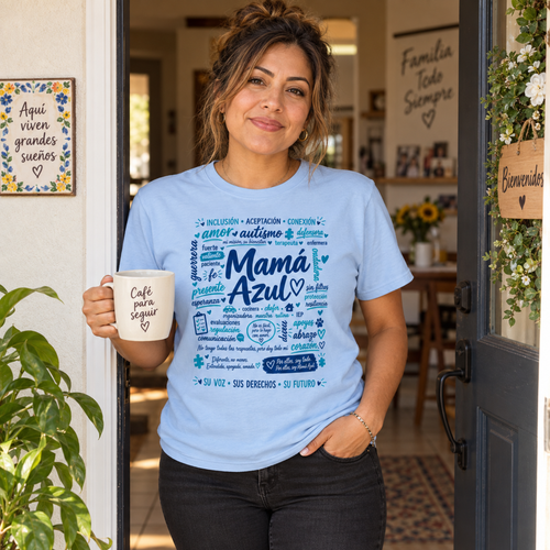 Camiseta Mamá Azul – Amor, fuerza y defensa