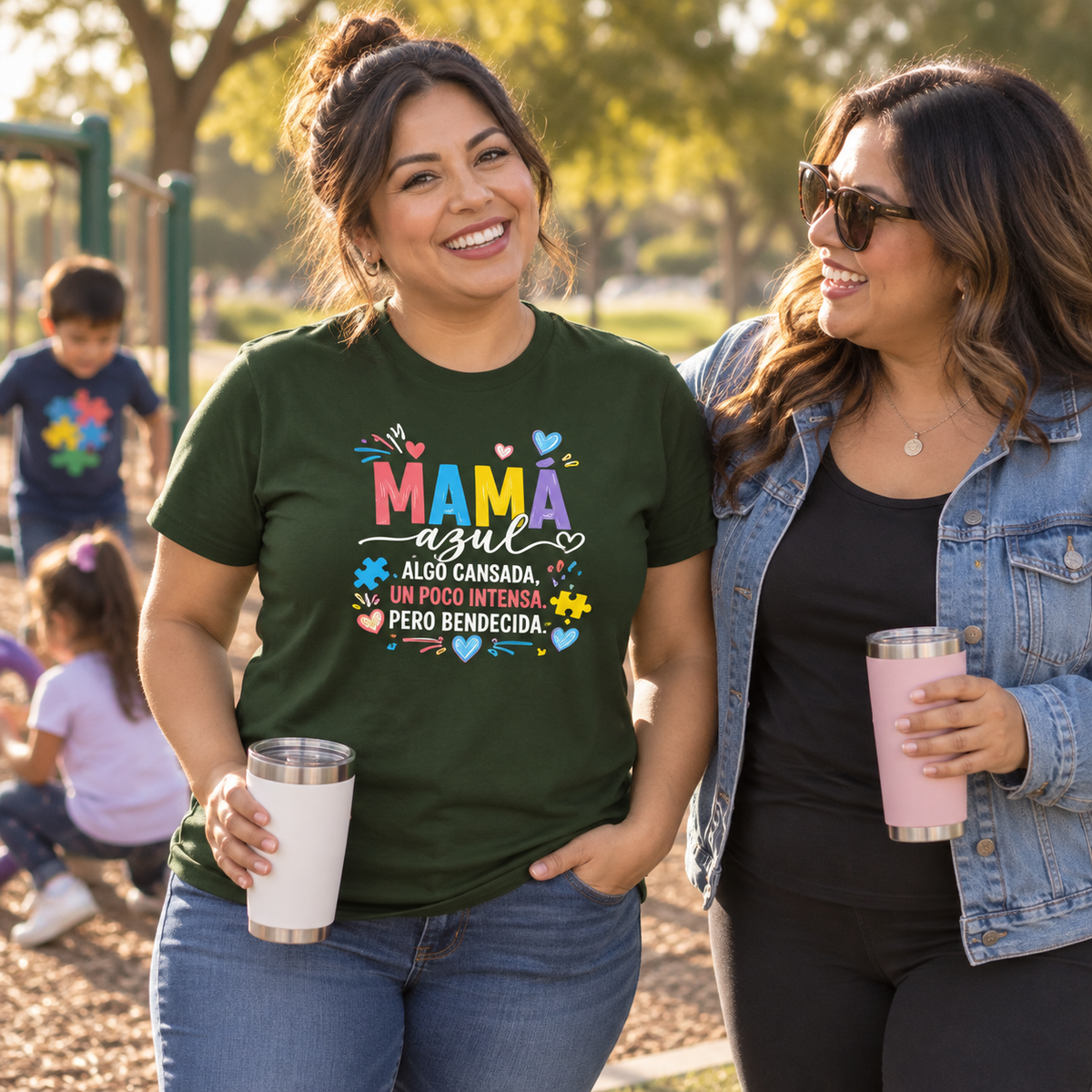 Camiseta Mamá Azul – Algo cansada, un poco intensa, pero bendecida