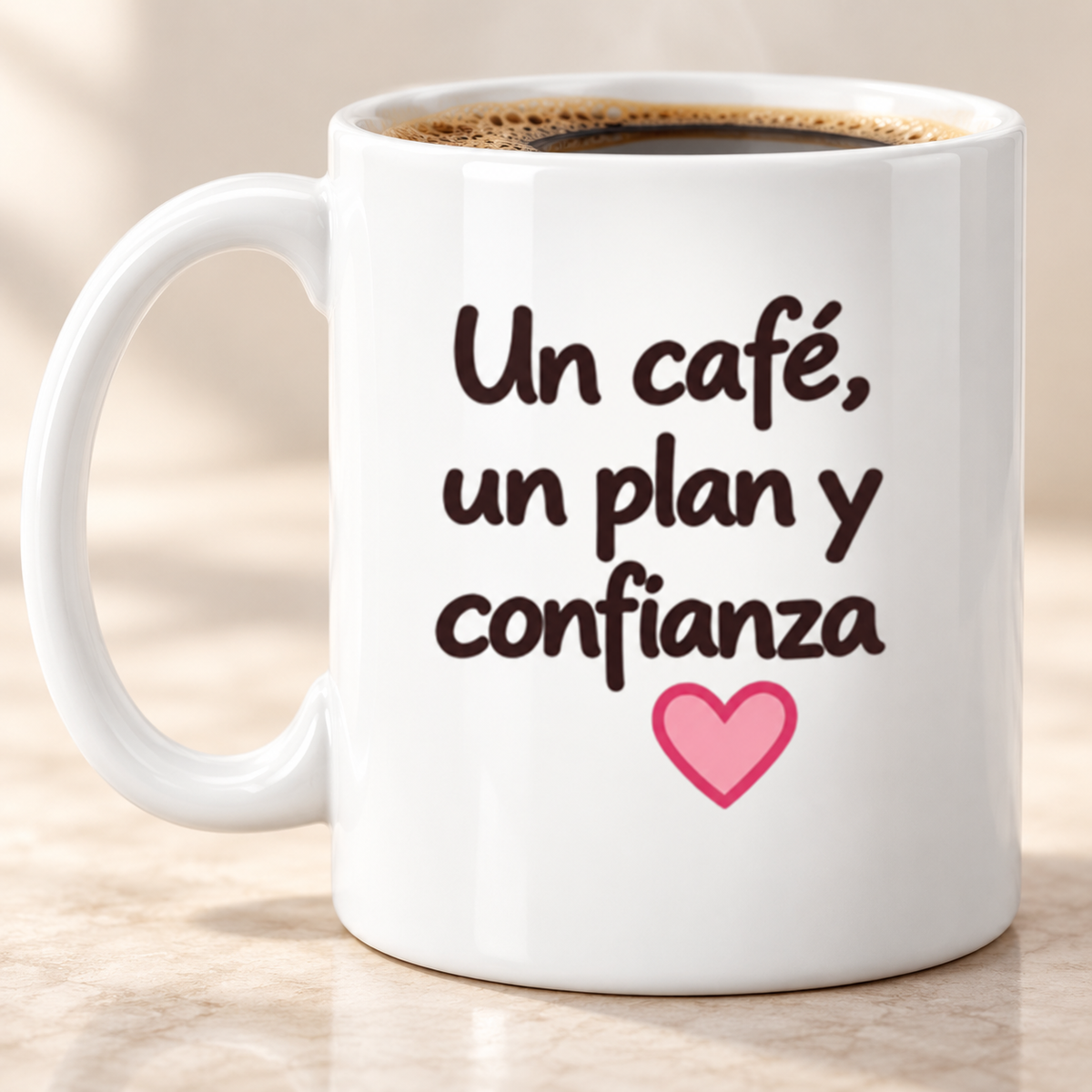 Taza “Un café, un plan y confianza”