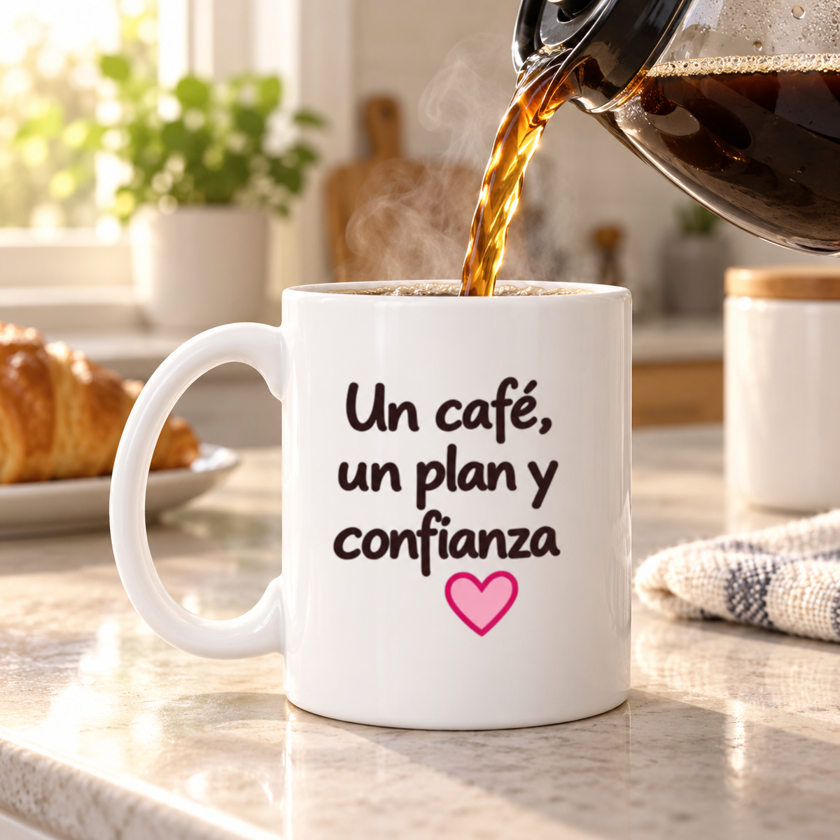 Taza “Un café, un plan y confianza”