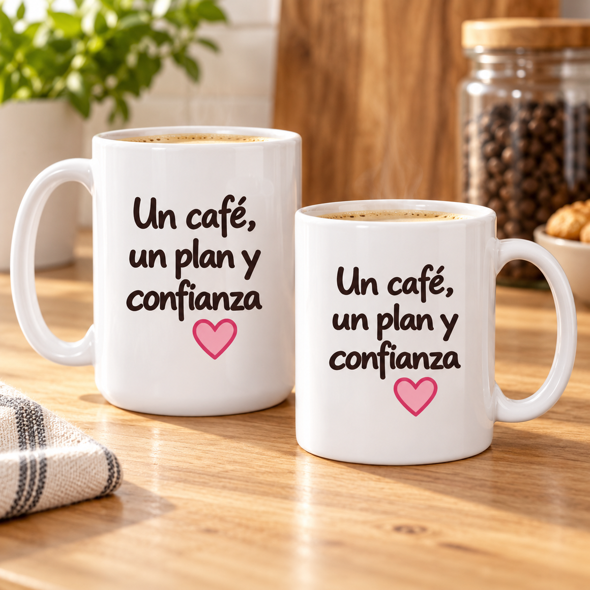 Taza “Un café, un plan y confianza”