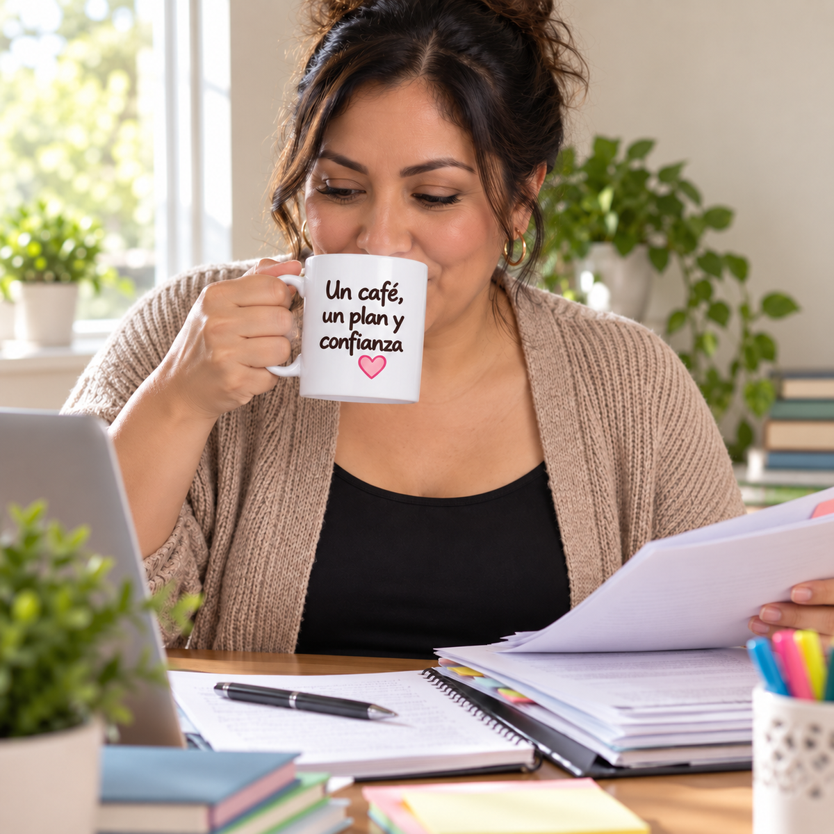 Taza “Un café, un plan y confianza”