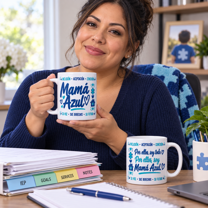 Taza Mamá Azul – Amor, Fuerza y Propósito