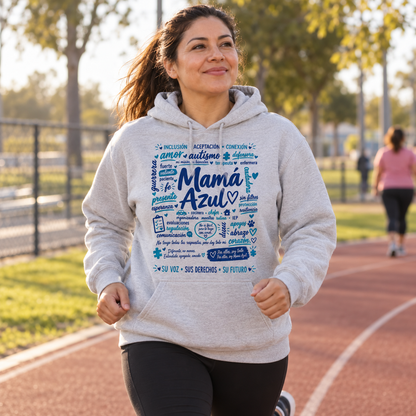 Hoodie Mamá Azul – Amor, fuerza y defensa