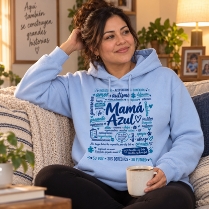 Hoodie Mamá Azul – Amor, fuerza y defensa