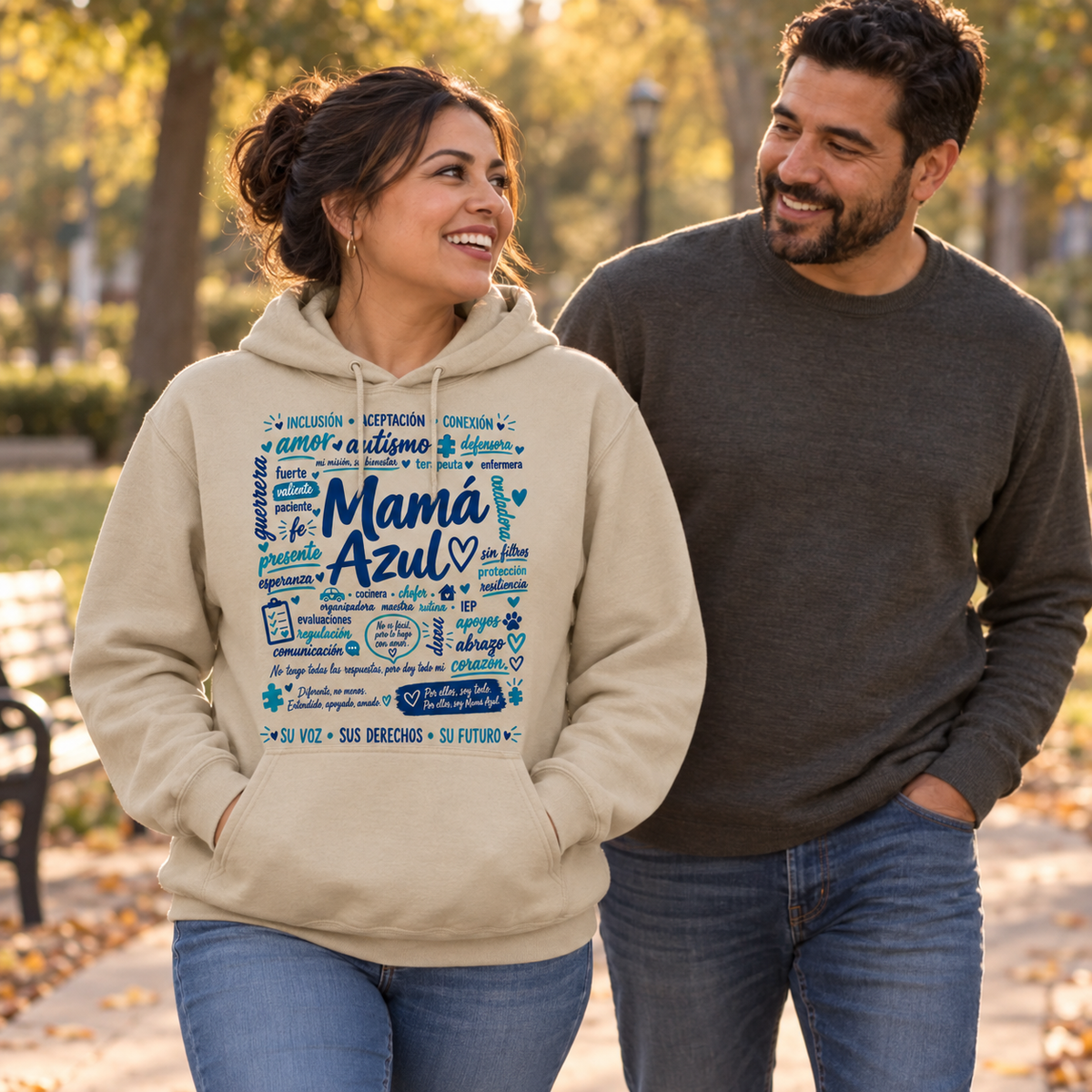 Hoodie Mamá Azul – Amor, fuerza y defensa
